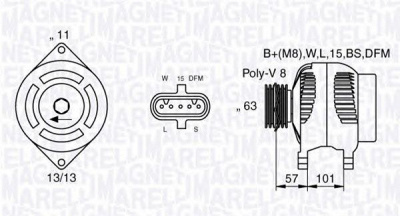 MAGNETI MARELLI 063536550080 -  Генератор